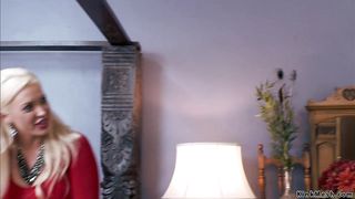 Husband fucks wife and blond slave