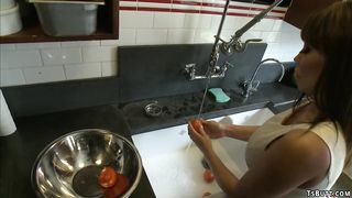 TS and black hubby fucking busty wife