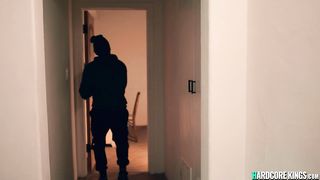 Intruder fucks hot blindfolded widow