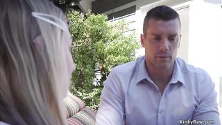 Stepdad anal fucks wife and teen