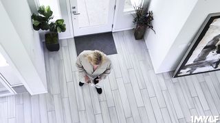 Milf caught masturbating on the couch