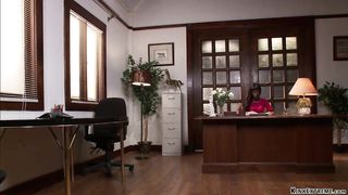 Employee ties and fucks ebony boss