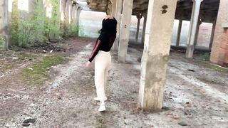 Cute brunette sucking a cock and gets fucked