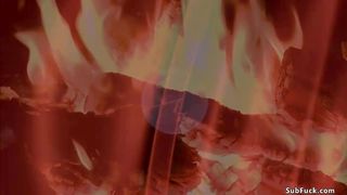 Jury double penetrate brunette witch