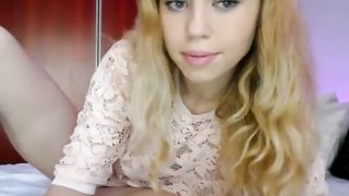 naughty blonde teen fingering and having fun