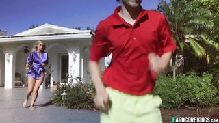 Young black guy fucks big boobs MILF