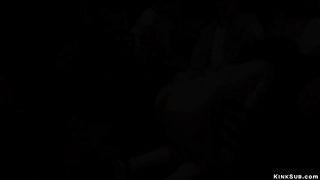 Slim sub gets giant dick anal in public