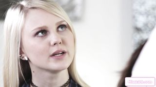 Busty executive facerides new teen model