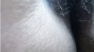 Chubby Latina babe fingers natural hairy pussy