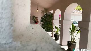 Blonde fucks big cock after cleaning