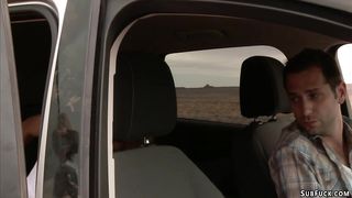 Hitchhiker bound and fucked in desert