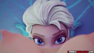 Frozen Elsa pussy play with 3d teen