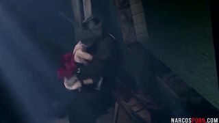 3D brunette MILF riding huge massive cock