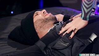 Busty brunette rough banged in bed