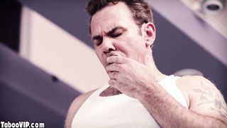 Teen stepsisters helping out an old dude