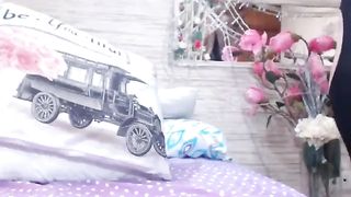 busty blonde babe dildoes her pussy