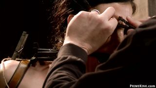 Slave on Sybian gets zipper