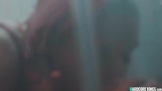 Lesbian couple have sex in the shower