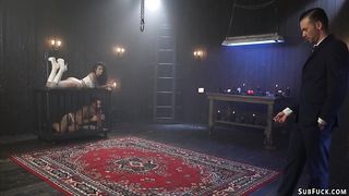 Busty femdom and partner fuck man