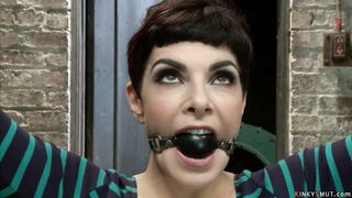 Gagged bound lesbian anal fucked