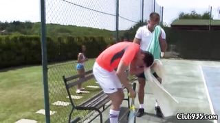 Two tennis players fuck a bunch of teen chicks