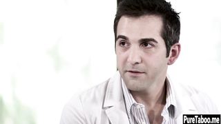 Wet brunette babe fucked by a doctor with big dick