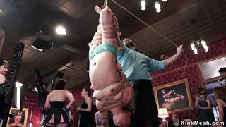 Hot ass brunette slave fucks in party