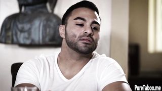 Horny teen jumped on a stepdads big cock