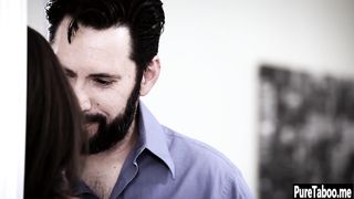 Beautiful MILF stepdaughter gave a stepdads a gift