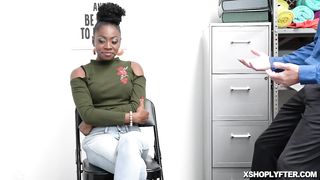 Black chicc thief pleasuring the officer