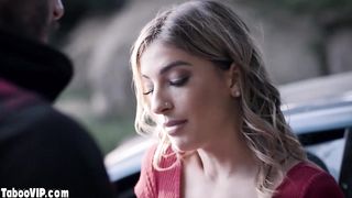 Cute hitchhiker pays with pussy for ride