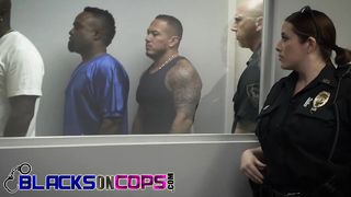 Big black dude arrives at the room