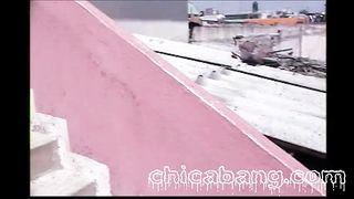 Watching Areli masturbate through window