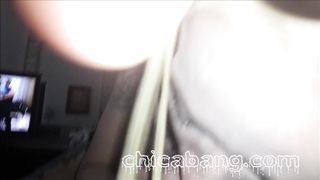 Tattooed Latina slut Karina sucking dick