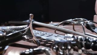 Big-breasted domina playing with a sissy guy