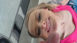 Paris White turns off her phone to suck