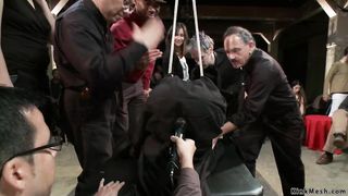 Busty anal fucked and fisted in public