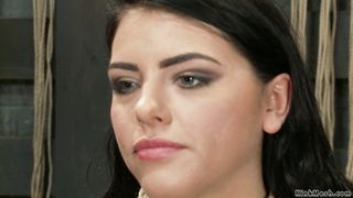 Little mouth brunette fucked threesome