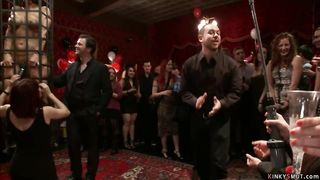 Slaves throats banged at public party