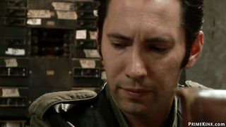 Gagged bound brunette rough fucked