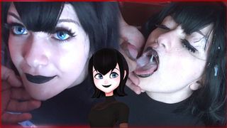 Massive Cumshot on Face of Hot Goth Teen - Mavis Cosplay Sweet Darling