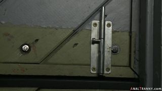 Trimmed head slave anal fucked by TS