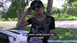 PublicAgent Short Haired Brunette Backseat Fucker