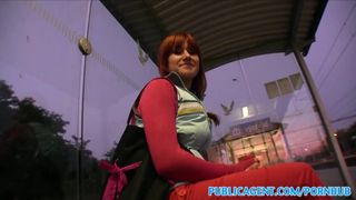 PublicAgent Stunning Redhead Takes it from behind in Public