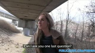 PublicAgent Long Haired Blonde Fuckoing in Public