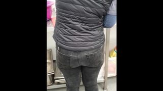 Stepmom Stuck under Sink get Fucked through Jeans by Stepson