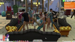 The Sims 4: Passionate Sex on the Couch for 8 People