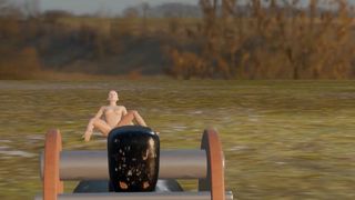 Teenager Masturbates with a Toy that was Thrown by a Cannon