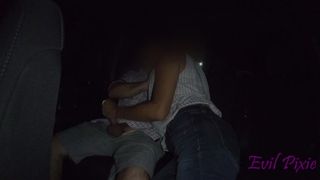 Jerking Random Strangers Dick in Backseat of Car for Fun