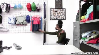 Ebony thief gets her pussy banged hard